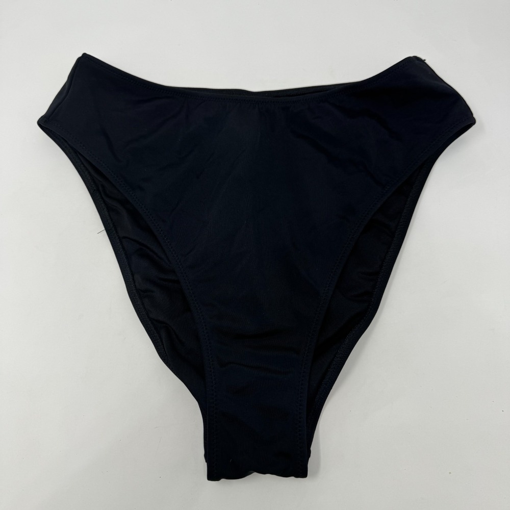 Victoria Secret Bikini Bottom High Waisted Cheeky Black Women's Size Medium